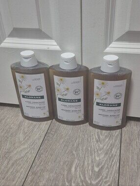 3 KLORANE Plant Based Vegan Brightening Blonde Hair Shampoo With Chamomile 400ml